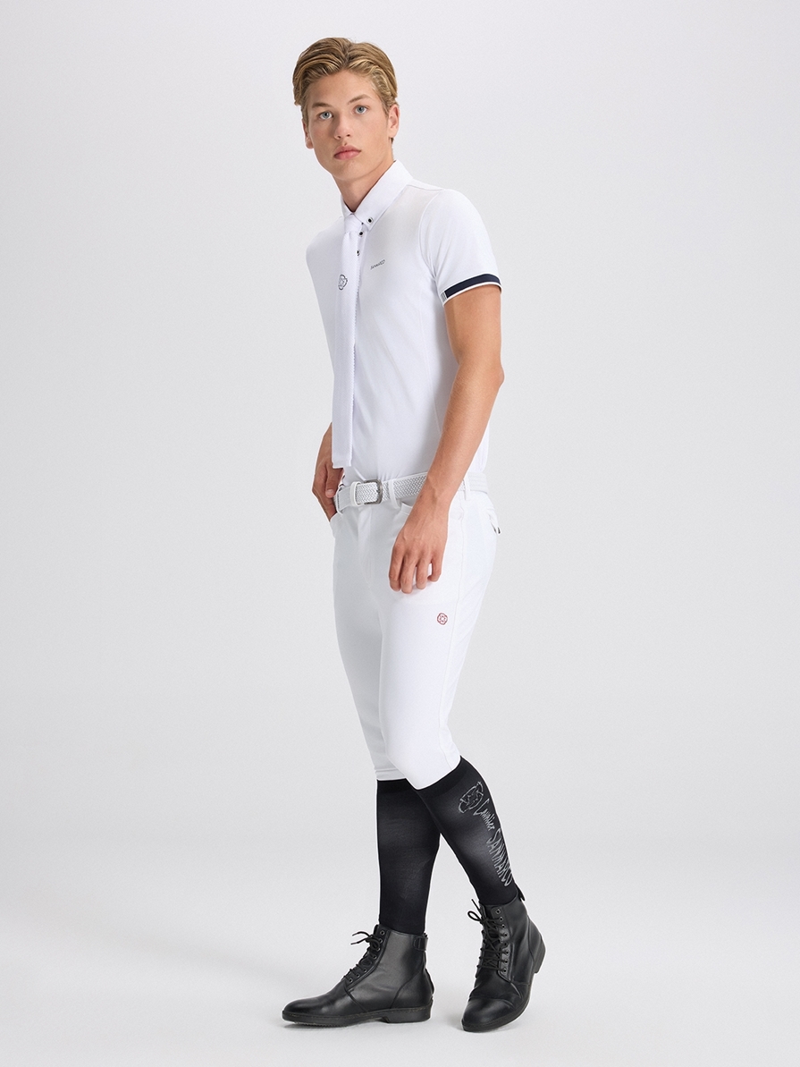 LEONARDO WHITE MEN'S KNEE GRIP PRO BREECHES 