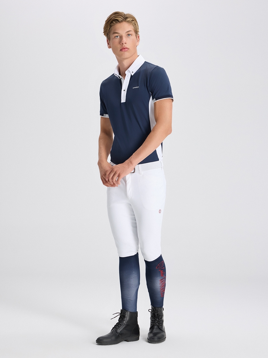 LEONARDO WHITE MEN'S KNEE GRIP PRO BREECHES 