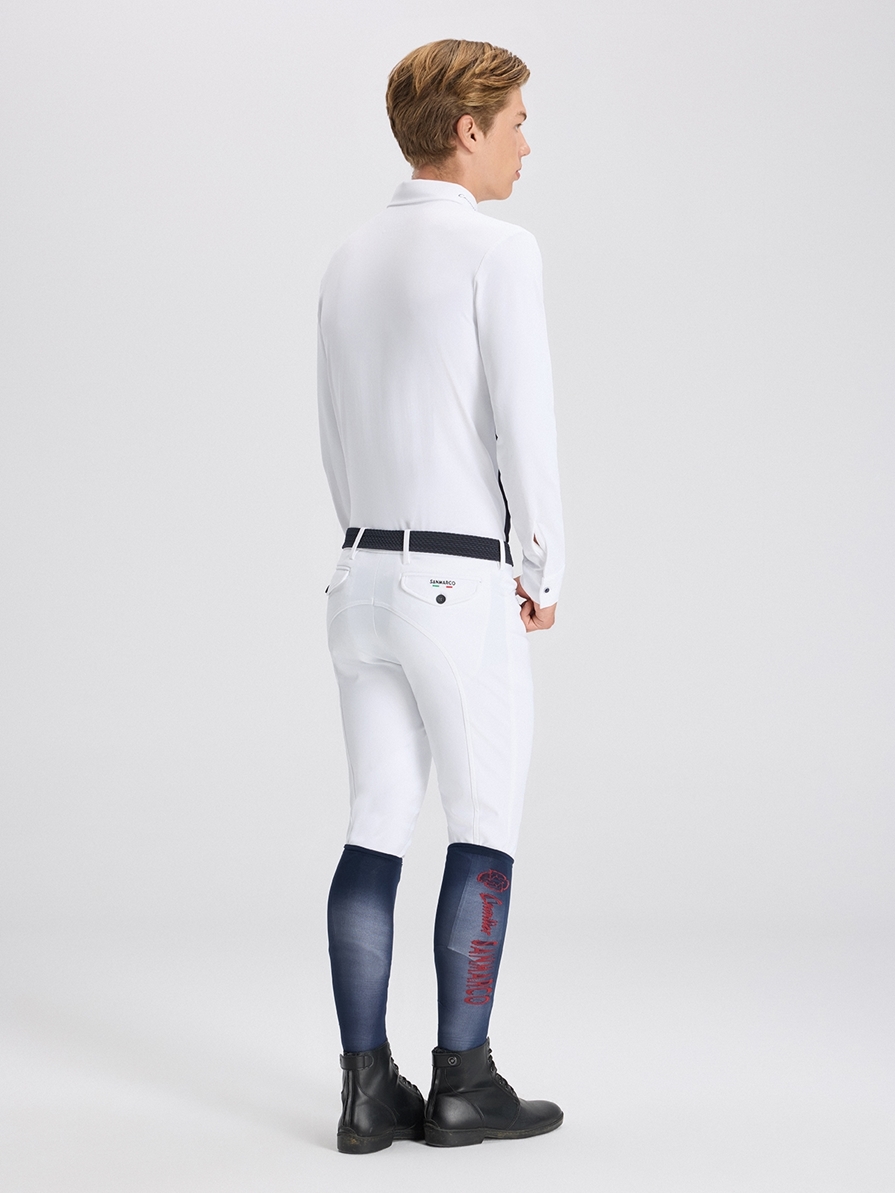 LEONARDO WHITE MEN'S KNEE GRIP PRO BREECHES 