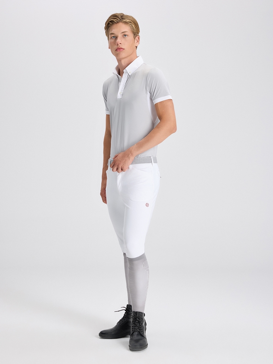 LEONARDO WHITE MEN'S KNEE GRIP PRO BREECHES 
