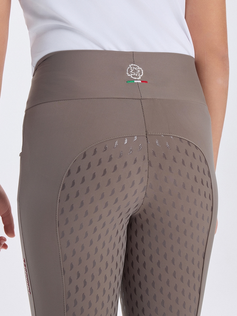 LUNA TAUPE GIRL'S FULL GRIP PRO LEGGINGS 