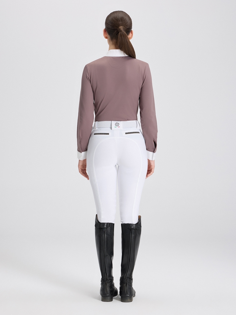 MARCELA MINK/WHITE WOMEN'S COMPETITION SHIRT BIB PANEL 