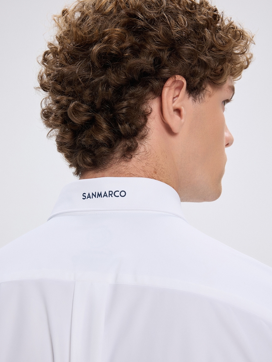 MILANO WHITE MEN'S COMPETITION SHIRT LONG SLEEVE SPREAD COLLAR 