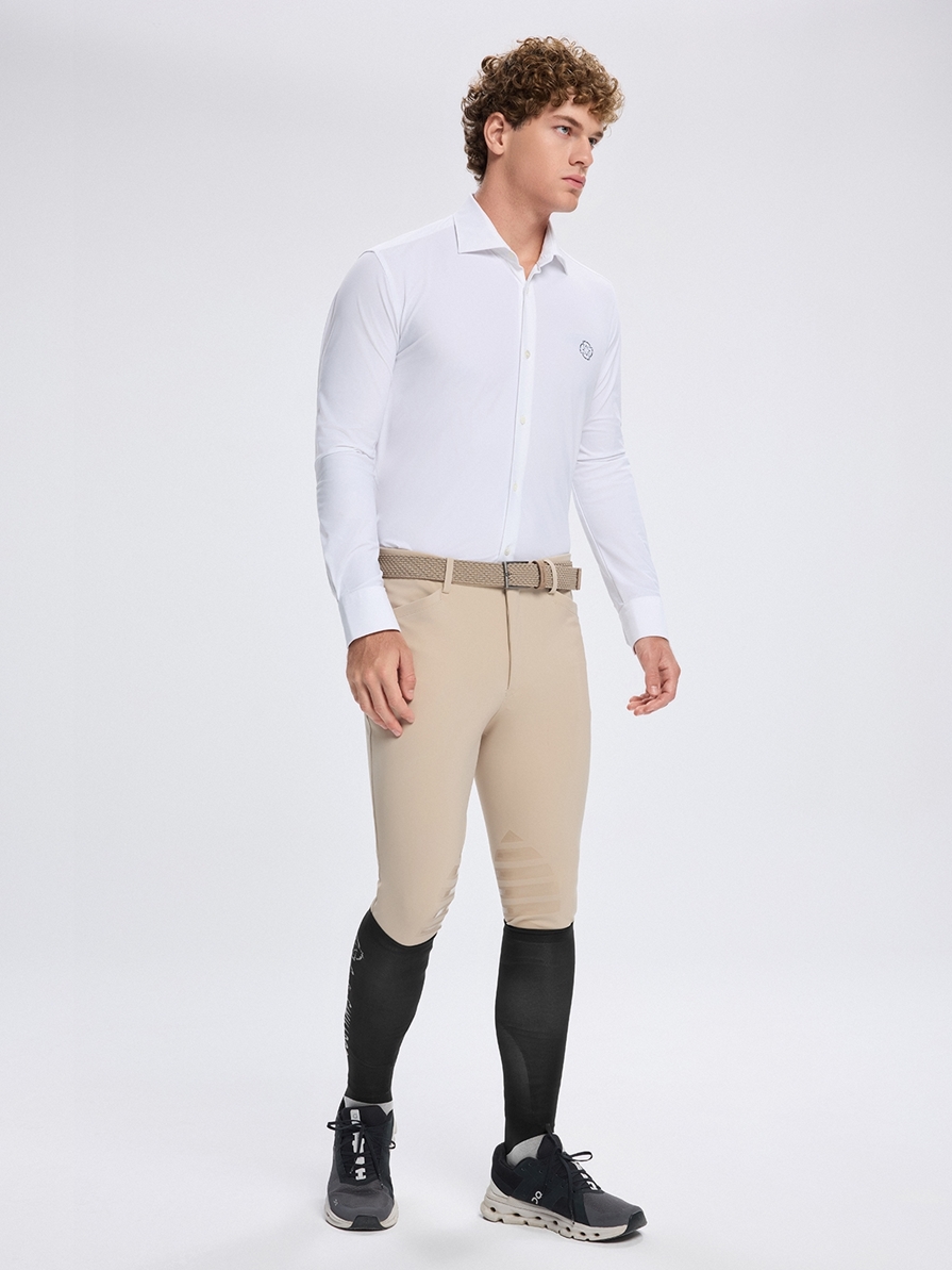 MILANO WHITE MEN'S COMPETITION SHIRT LONG SLEEVE SPREAD COLLAR 
