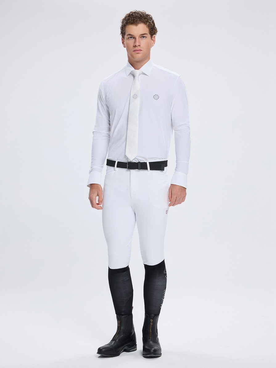 MILANO WHITE MEN'S COMPETITION SHIRT LONG SLEEVE SPREAD COLLAR 