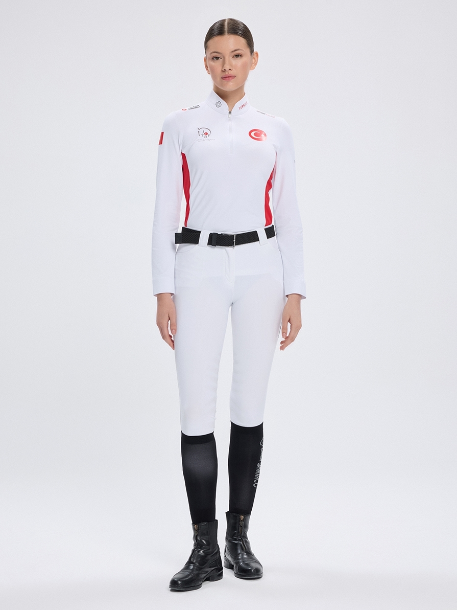 PAOLA-TBF WHITE/RED KADIN UZUN KOL YARIŞMA POLO X TEAM TÜRKİYE 