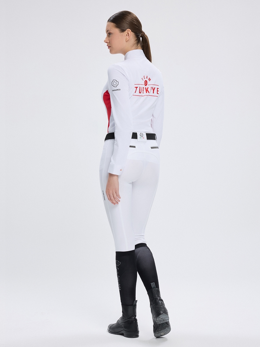PAOLA-TBF WHITE/RED KADIN UZUN KOL YARIŞMA POLO X TEAM TÜRKİYE 