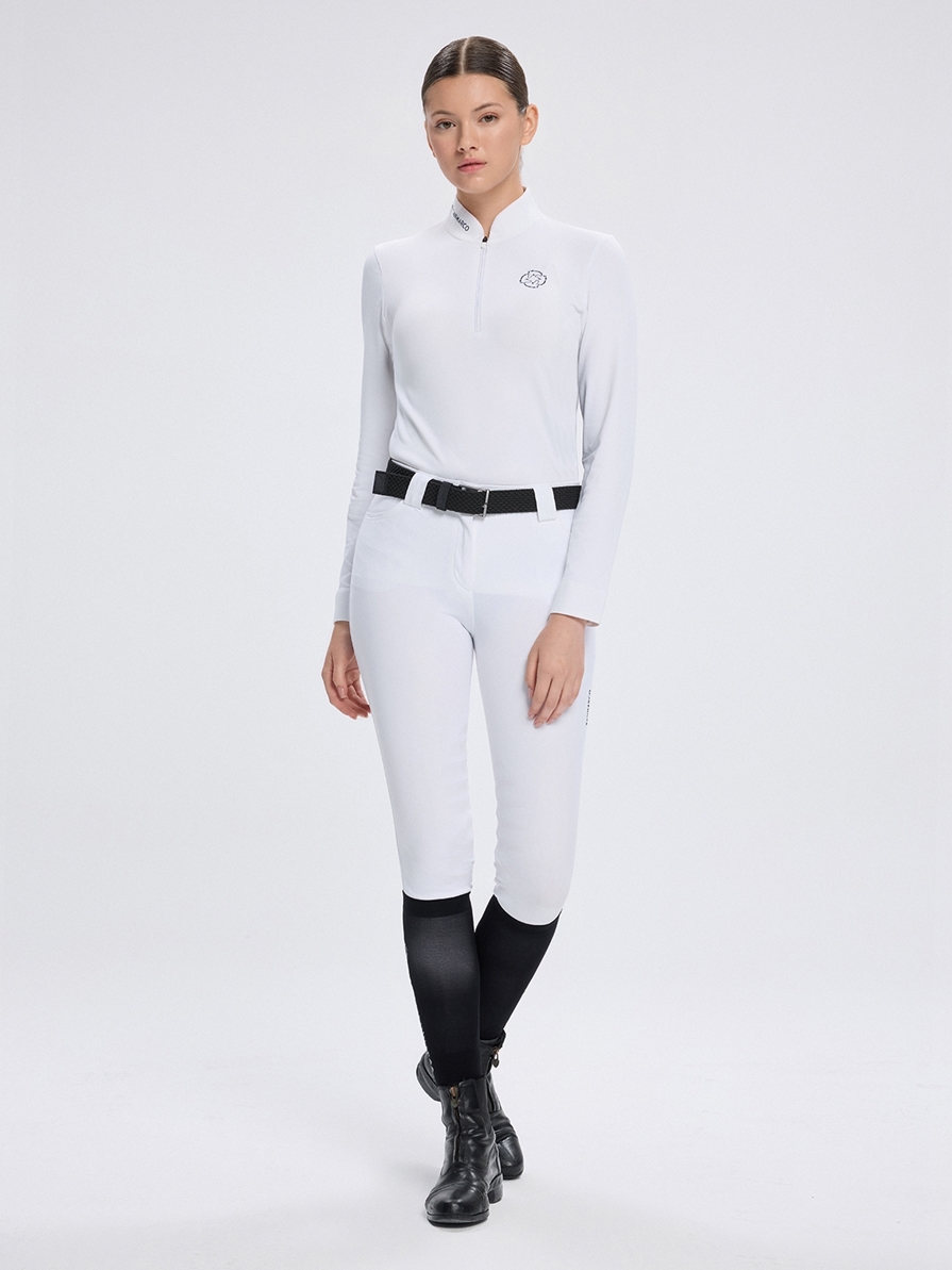 PAOLA WHITE WOMEN'S COMPETITION POLO LONG SLEEVE 