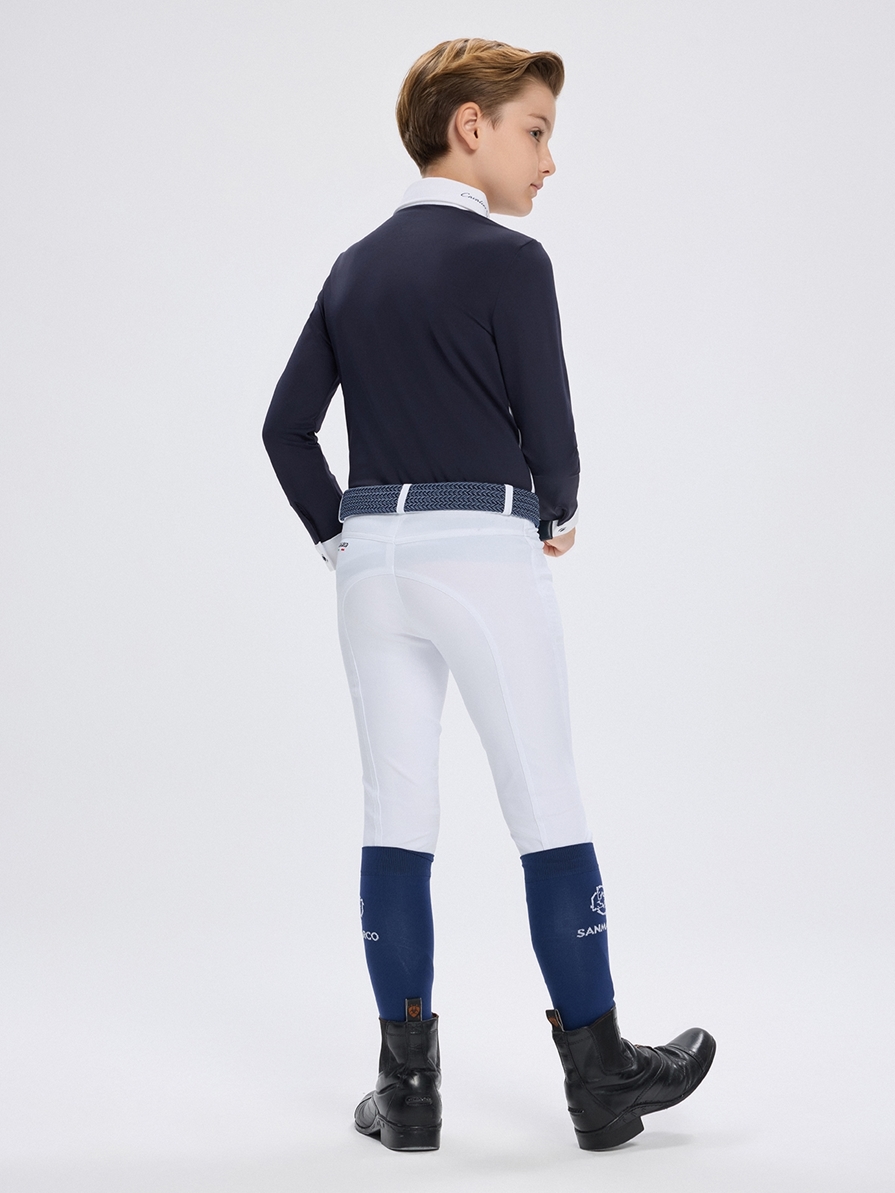 PAOLO-JR NAVY/WHITE ERKEK ÇOCUK UZUN KOL YARIŞMA POLO 