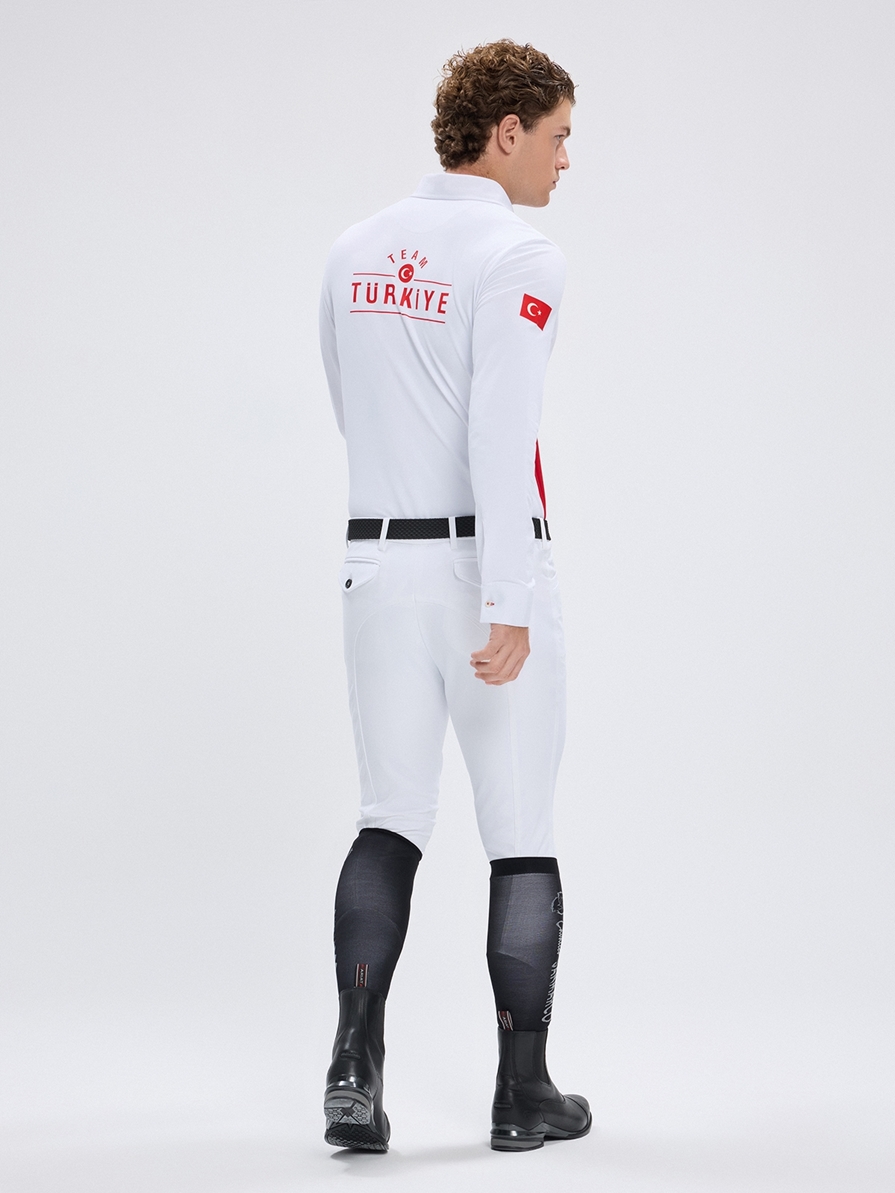 PAOLO-TBF WHITE/RED POLO DA CONCORSO UOMO MANICA LUNGA X TEAM TÜRKİYE