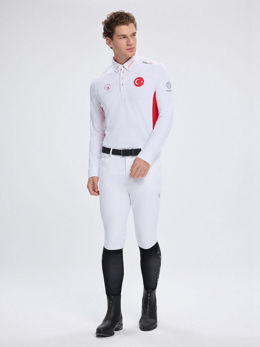 PAOLO-TBF WHITE/RED MEN'S COMPETITION POLO LONG SLEEVE X TEAM TÜRKİYE 