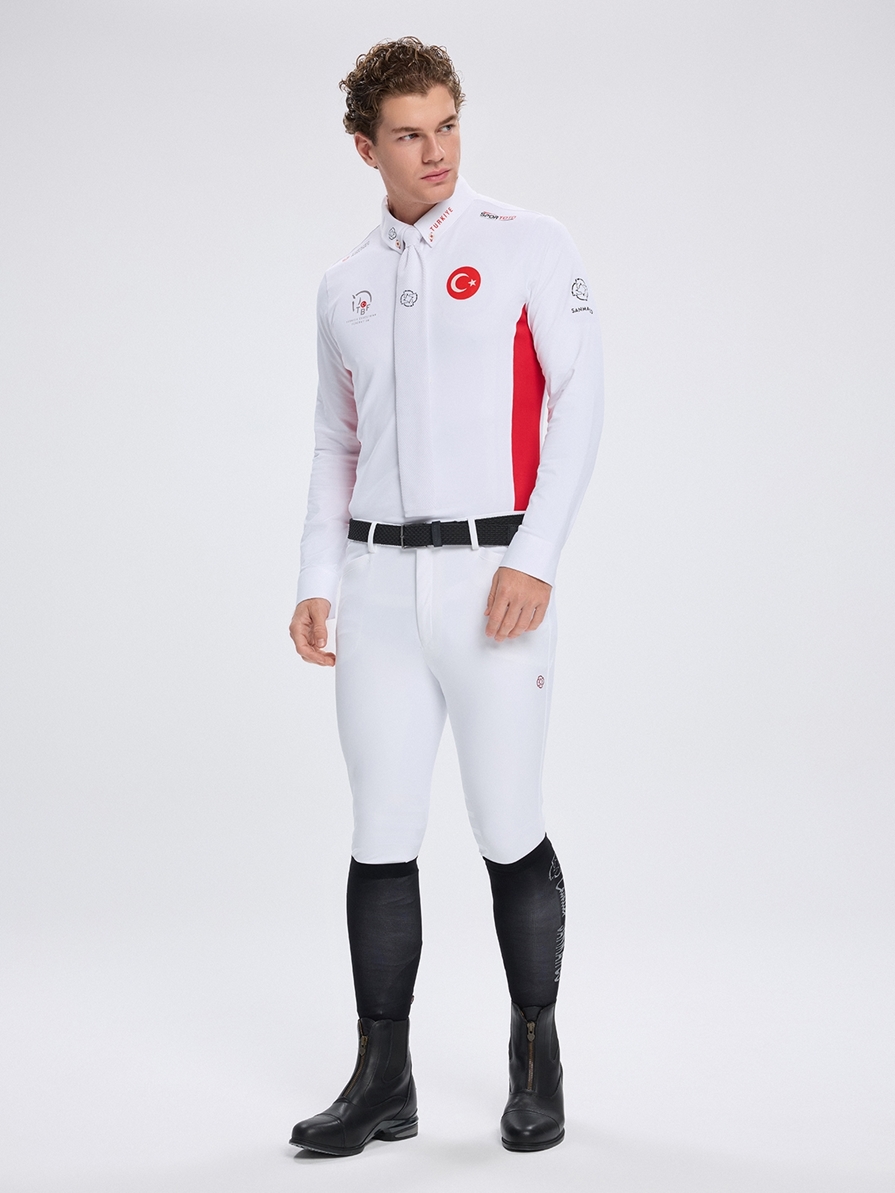 PAOLO-TBF WHITE/RED MEN'S COMPETITION POLO LONG SLEEVE X TEAM TÜRKİYE 