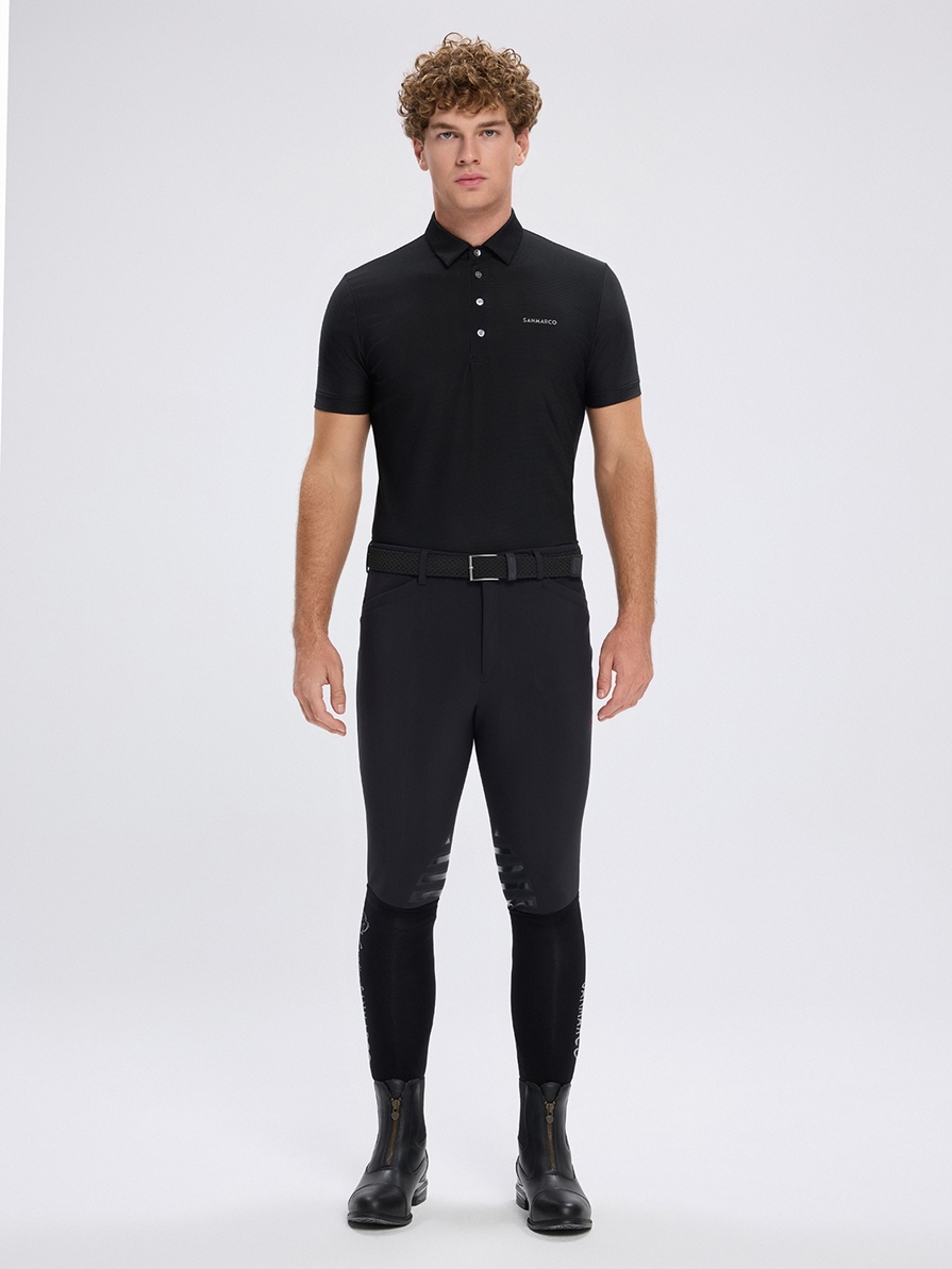 PORTOFINO BLACK MEN'S TECH TRAINING POLO SHORT SLEEVE 