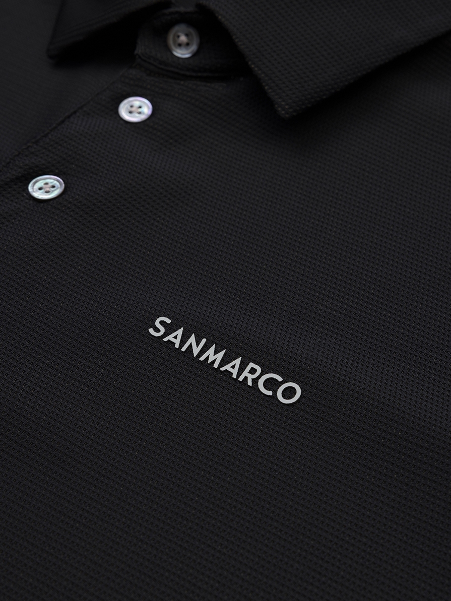 PORTOFINO BLACK MEN'S TECH TRAINING POLO SHORT SLEEVE 