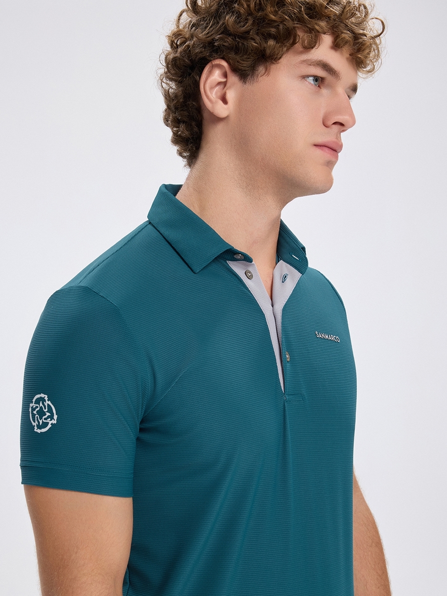 PORTOFINO EMERALD GREEN MEN'S TECH TRAINING POLO SHORT SLEEVE 