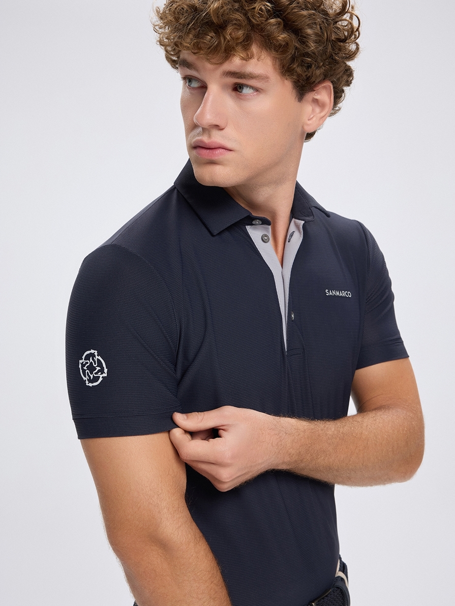 PORTOFINO NAVY MEN'S TECH TRAINING POLO SHORT SLEEVE 
