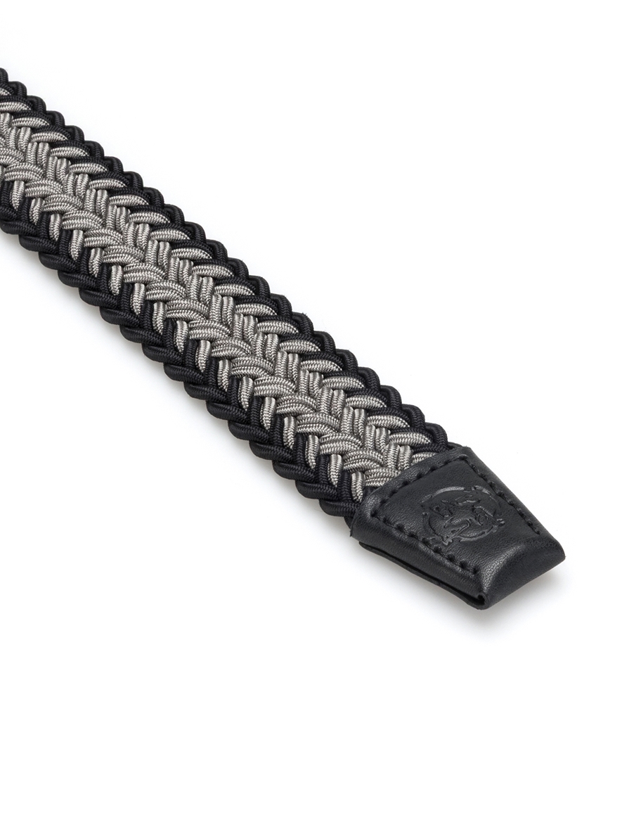 SANTIAGO GRAY/BLACK BRAIDED BELT 