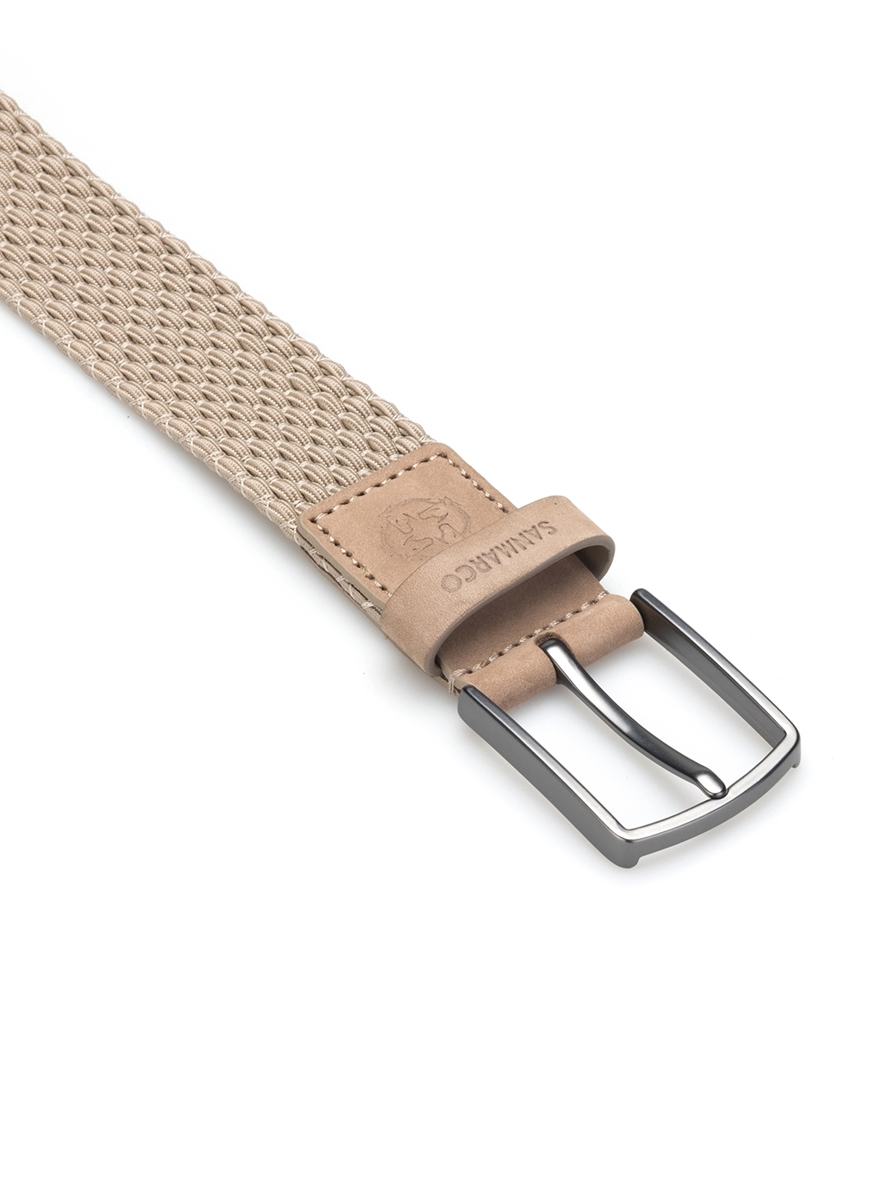 SANTINI BEIGE BRAIDED BELT 