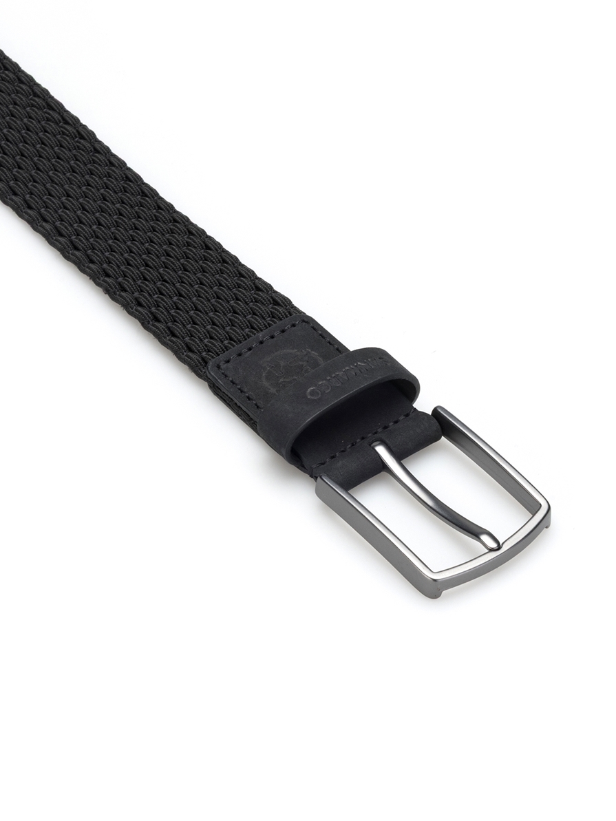 SANTINI BLACK BRAIDED BELT 