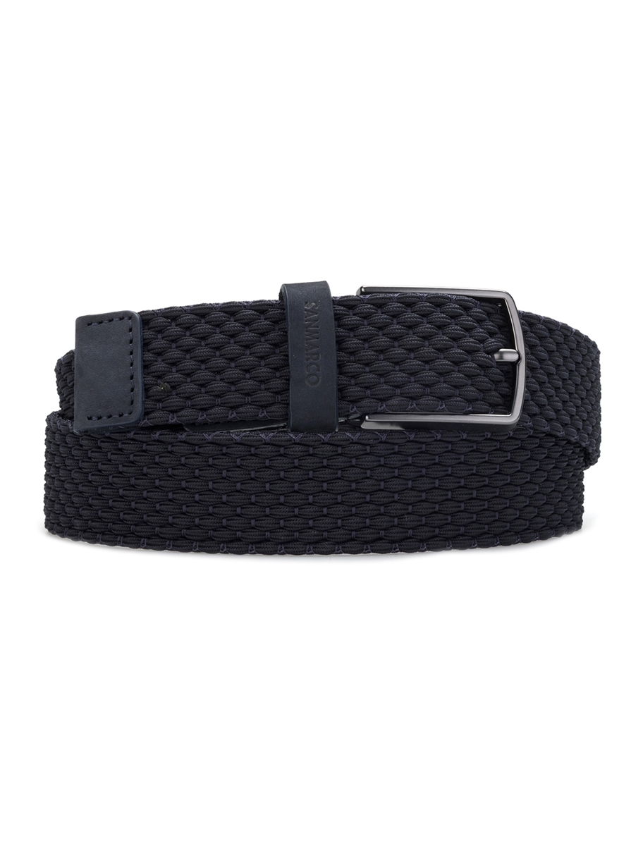 SANTINI NAVY BRAIDED BELT 