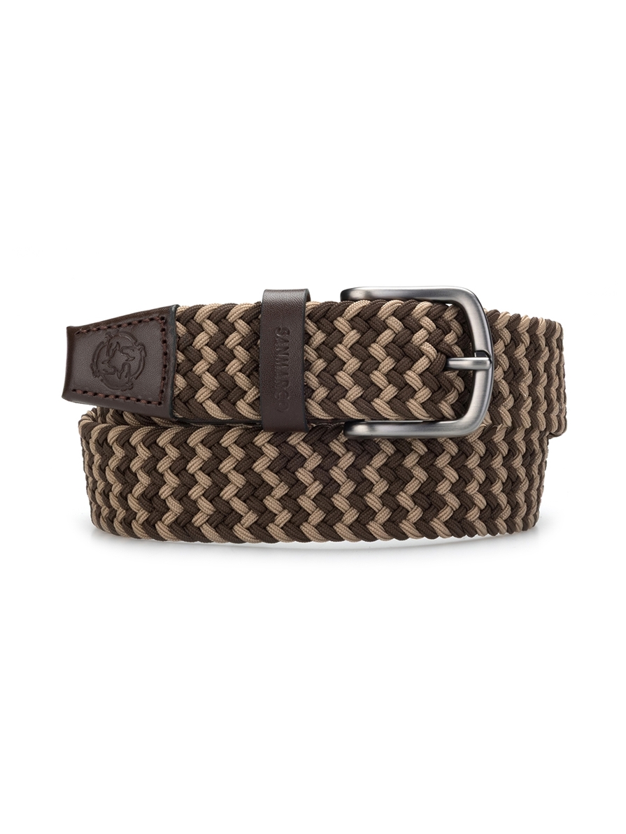 SANTORINI BEIGE/BROWN BRAIDED BELT 