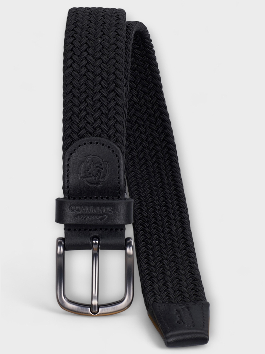 SANTORINI BLACK BRAIDED BELT 