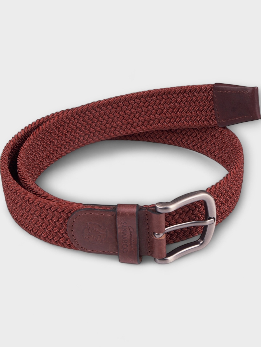 SANTORINI BORDEAUX BRAIDED BELT 