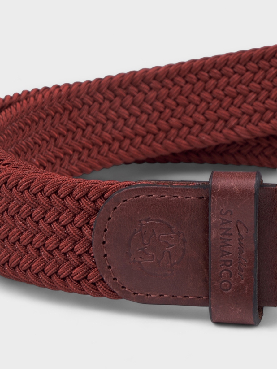 SANTORINI BORDEAUX BRAIDED BELT 