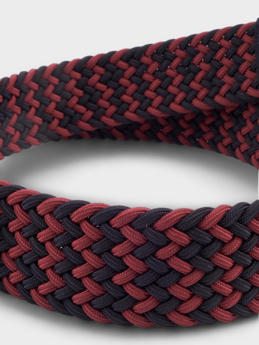 SANTORINI BORDEAUX/NAVY BRAIDED BELT 