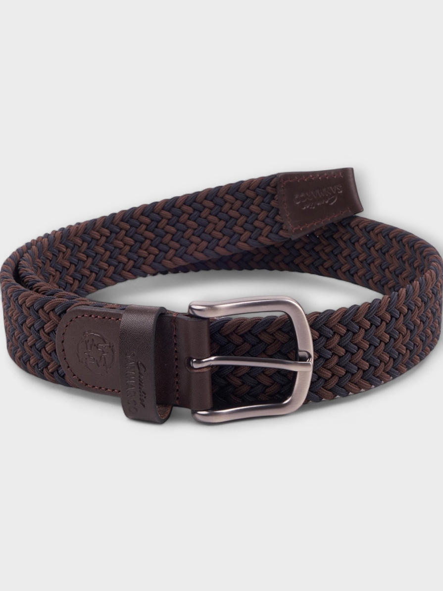 SANTORINI BROWN/NAVY BRAIDED BELT 