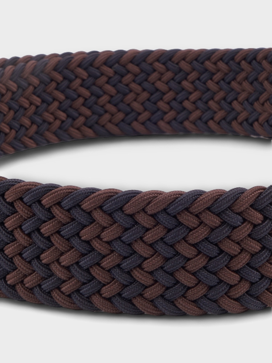 SANTORINI BROWN/NAVY BRAIDED BELT 
