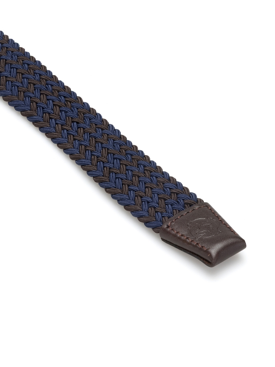 SANTORINI BROWN/NAVY BRAIDED BELT 
