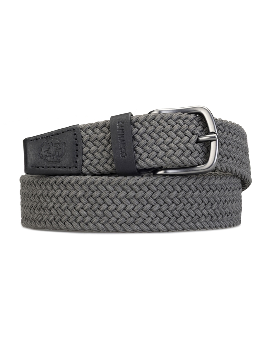 SANTORINI DARK GRAY BRAIDED BELT 
