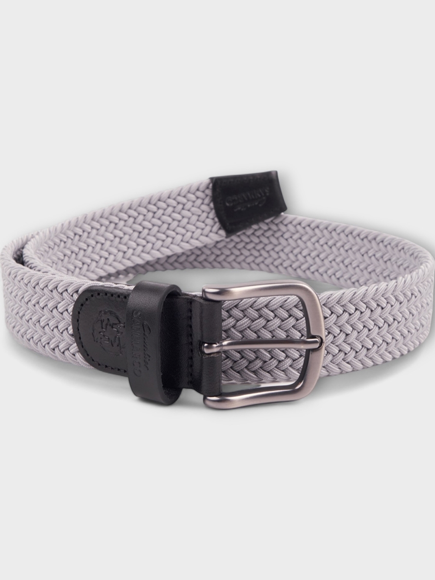 SANTORINI LIGHT GRAY BRAIDED BELT 