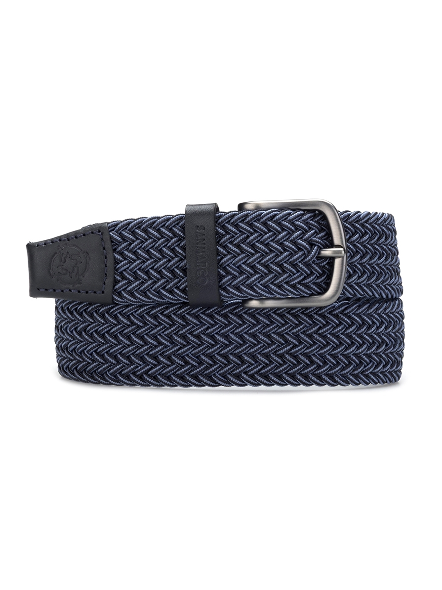 SANTORINI MELANGE BLUE BRAIDED BELT 