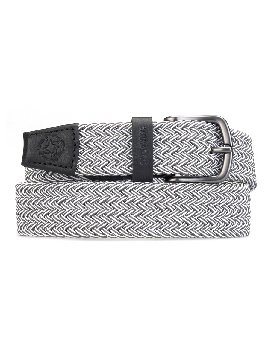 SANTORINI MELANGE GRAY BRAIDED BELT 