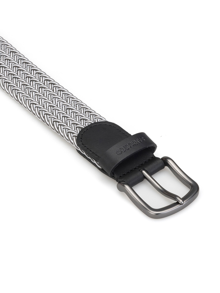 SANTORINI MELANGE GRAY BRAIDED BELT 