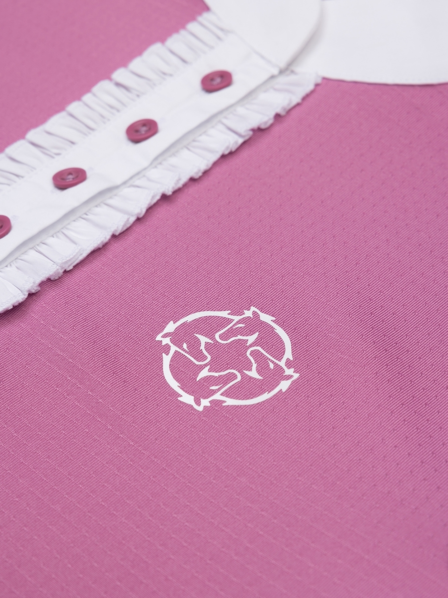 SAVONA-JR PINK GIRL'S COMPETITION POLO SHORT SLEEVE 