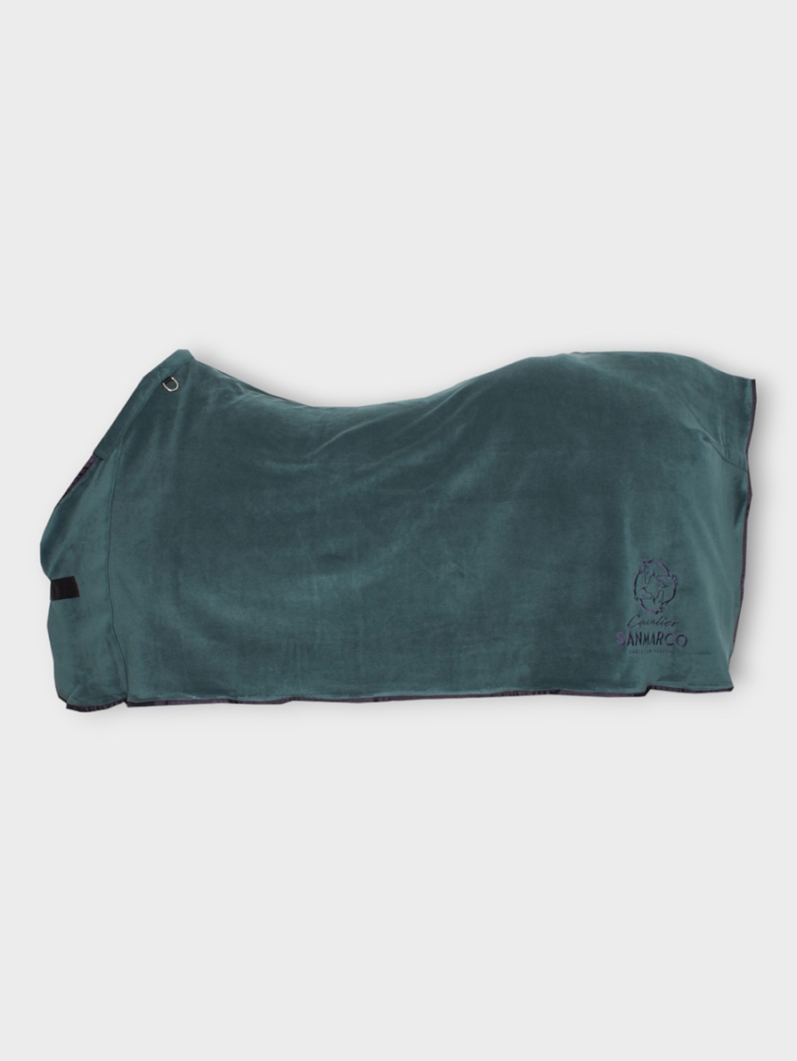 TORONTO GREEN/NAVY COPERTA IN PILE 