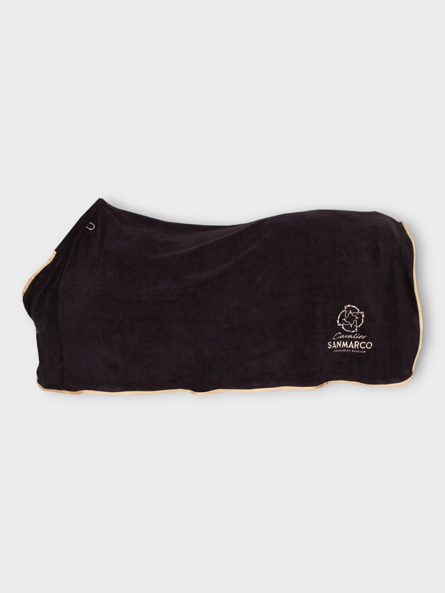 TORONTO-P BLACK/GOLD COPERTA IN PILE X PONY 