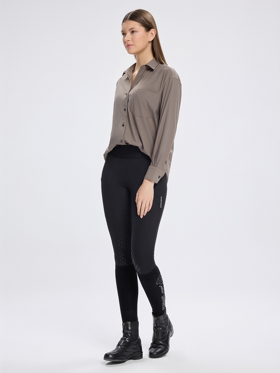 VENETA TAUPE WOMEN'S OVERSIZE CASUAL SHIRT 