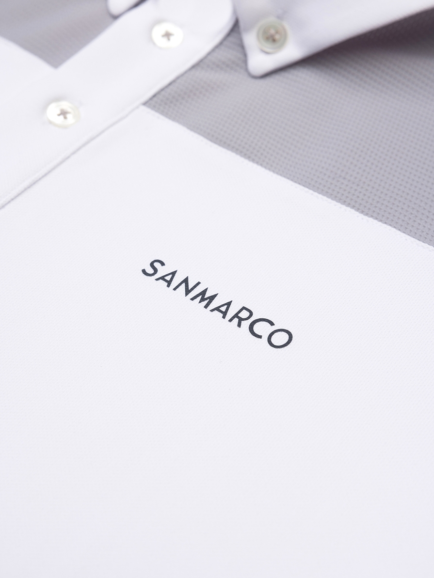 VITTORIO WHITE/GRAY POLO DA CONCORSO UOMO MANICA CORTA