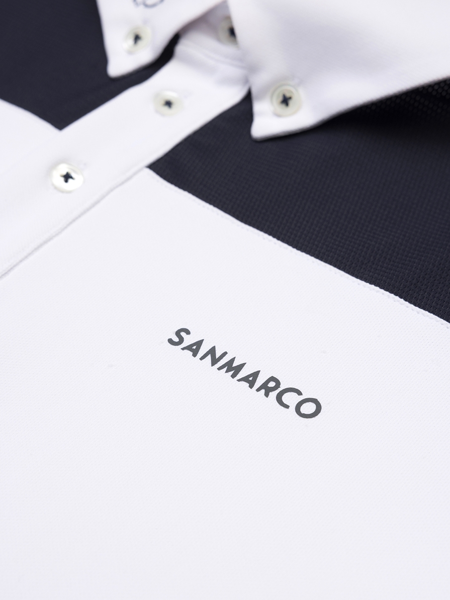 VITTORIO WHITE/NAVY MEN'S COMPETITION POLO SHORT SLEEVE