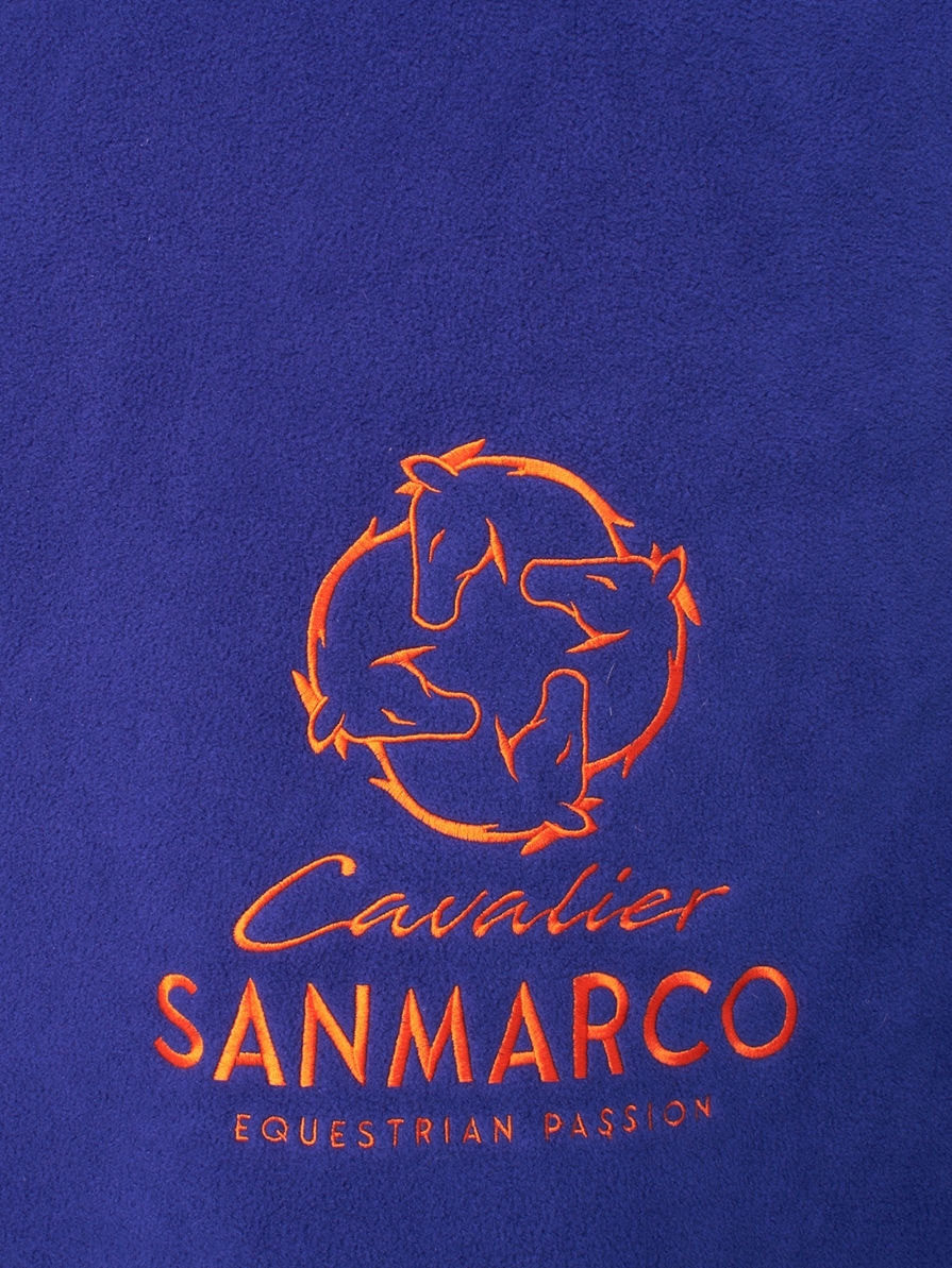 WINDSOR ELECTRIC BLUE/ORANGE COPERTA IN PILE CON COLLETTO 
