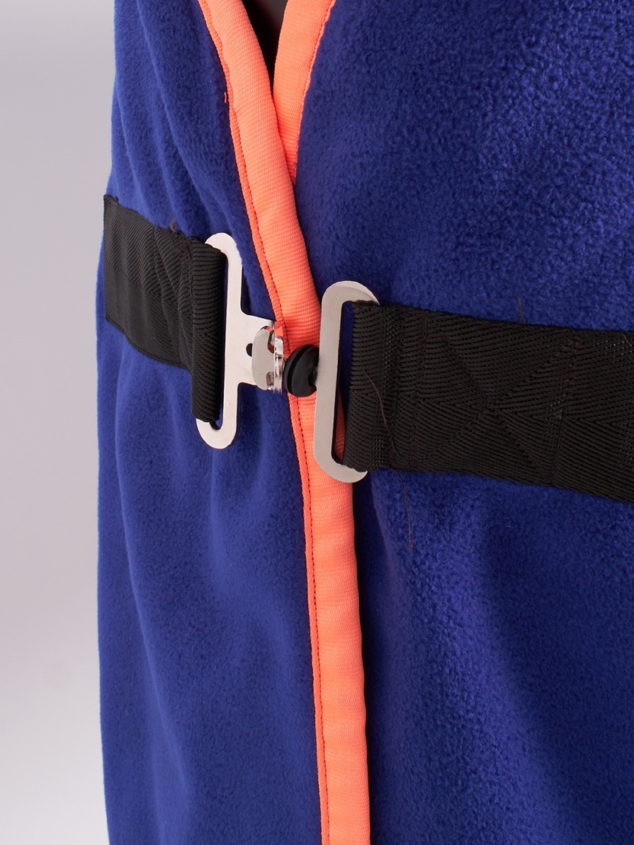 WINDSOR ELECTRIC BLUE/ORANGE COPERTA IN PILE CON COLLETTO 